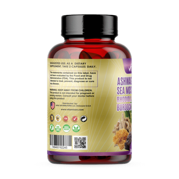 AASHAWANDA-LATERAL.png Vitamisan Ultra Vitality Complex – 23,300mg Mega Blend with Ashwagandha, Shilajit, Sea Moss, Black Seed Oil + 12 Super Adaptogens