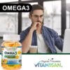 Omega 3 Fish Oil Capsules Strength 120 softgels EPA & DHA, Highest Potency VITAMISAN