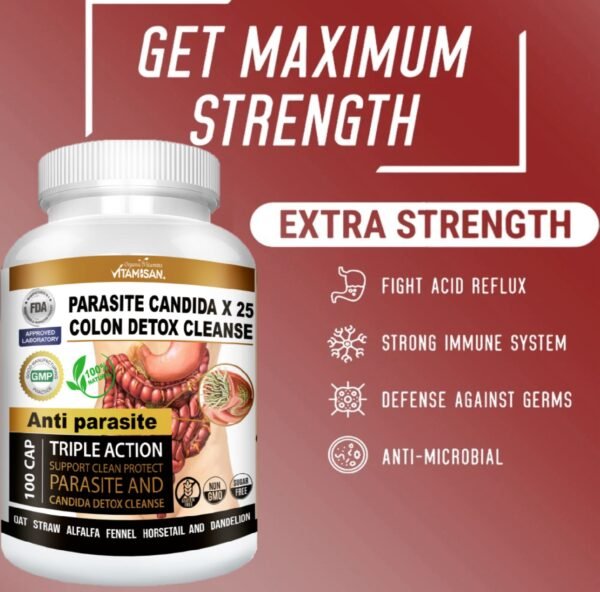 PARASITE CANDIDA COLON DETOX CLEANSE 100 VITAMISAN
