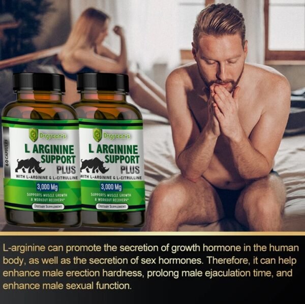 L-Arginine Support Plus by Drgreen’s – Advanced Nitric Oxide Supplement for Muscle Growth, Vascularity & Faster Recovery – 3000mg Formula