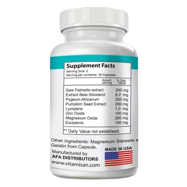 Men's Prostate Support – Prosta-San XL with Beta-Sitosterol | Herbal Formula for Healthy Urinary Function (60 Caps) VITAMISAN
