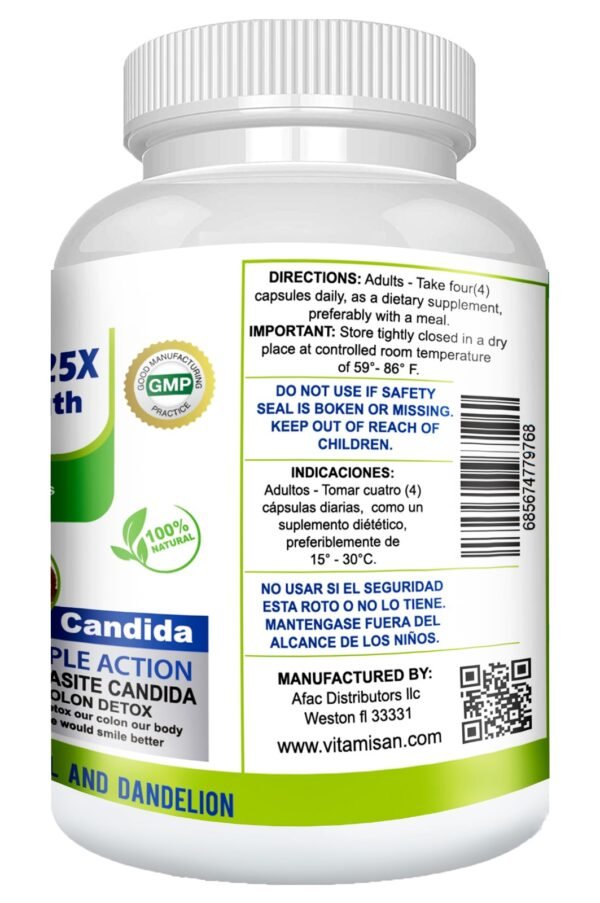 WhatsApp-Image-2025-08-01-at-4.53.04-PM.jpeg Vitamisan Colon Detox 25X – Maximum Strength 1620mg – Triple Action Cleanse with Parasite & Candida Support – Natural Detox & Weight Management – 100 Veggie Capsules – Non-GMO