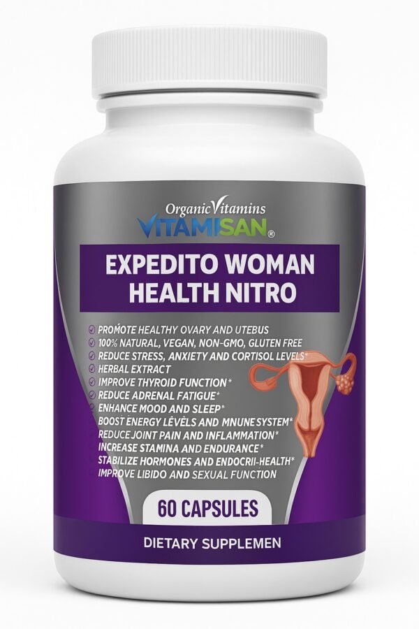 WhatsApp-Image-2025-10-01-at-3.35.58-PM.jpeg Expedito Woman Health Nitro – Hormonal Balance, Energy, Mood & Uterus Support – 60 Capsules | Vitamisan Organic Vitamins