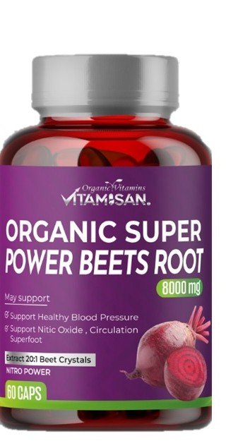 beet-root-1.jpg Vitamisan Organic Super Power Beets Root 8000mg – 60 Capsules Natural Heart & Circulation Support | Nitric Oxide Booster