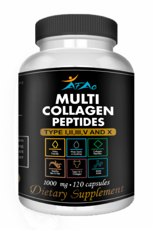 Multi Collagen Peptides VITAMISAN AFAC 120 Caps – Hair, Skin, Nails & Joint Support | Type I, II, III, V, X