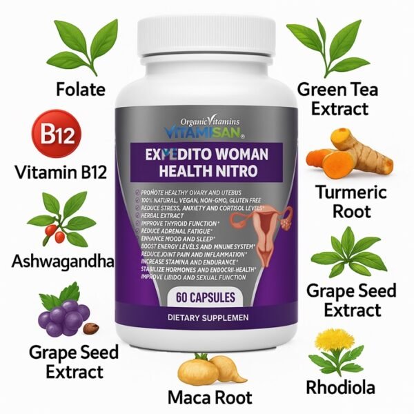 sanexpeditoinfp.jpg Expedito Woman Health Nitro – Hormonal Balance, Energy, Mood & Uterus Support – 60 Capsules | Vitamisan Organic Vitamins