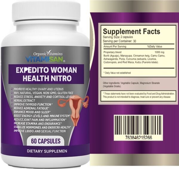sanexpeditoingredientes-1.jpg Expedito Woman Health Nitro – Hormonal Balance, Energy, Mood & Uterus Support – 60 Capsules | Vitamisan Organic Vitamins